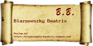 Blazsovszky Beatrix névjegykártya